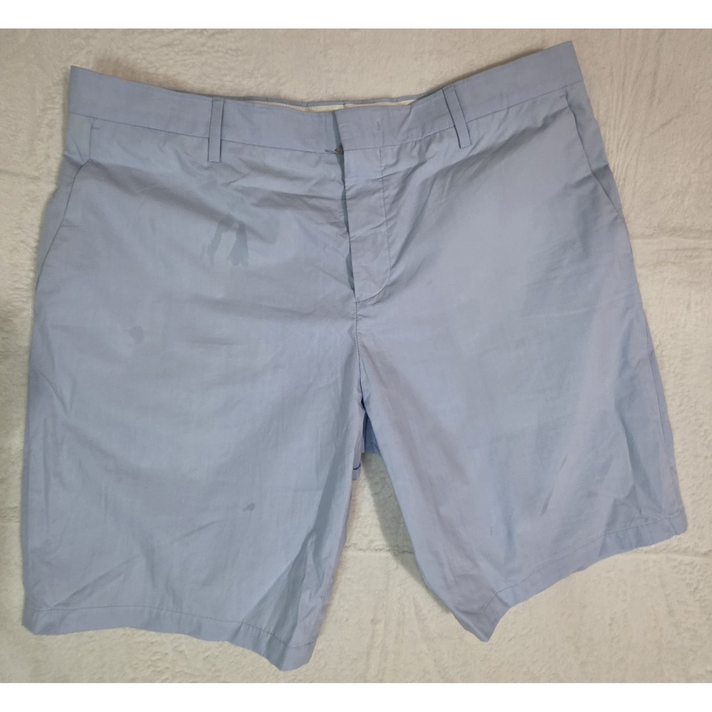 Paul Smith Mens Shorts 36 Blue Cotton Chino Flat Front Made in Portugal